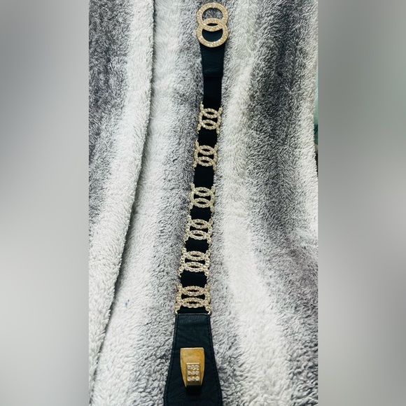 BLACK Elastic & Rhinestone Beautiful Fashionable Belt - Picture 9 of 16